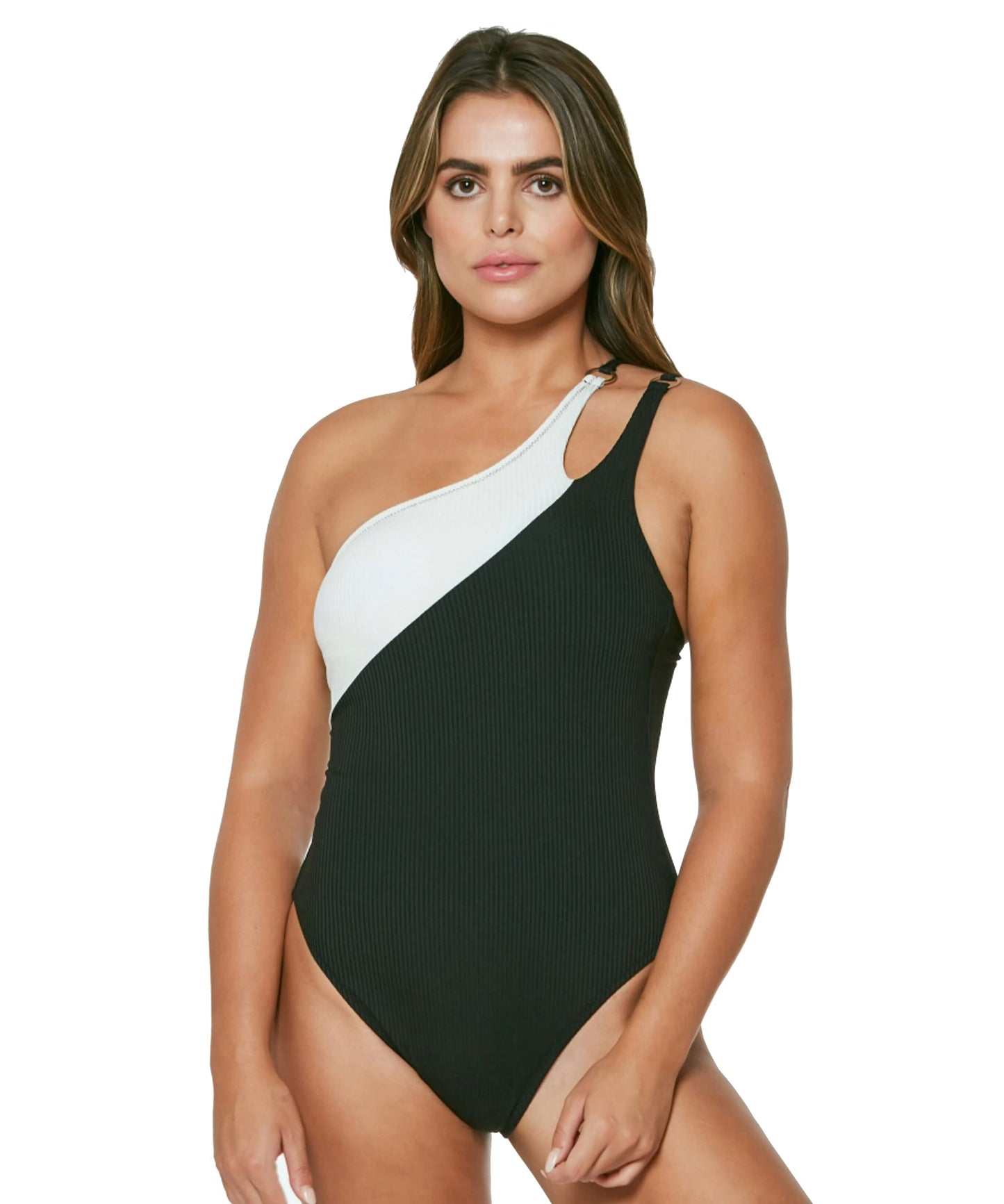 Jessica Simpson Womens Eyelet Cut-Out One-Piece Swimsuit