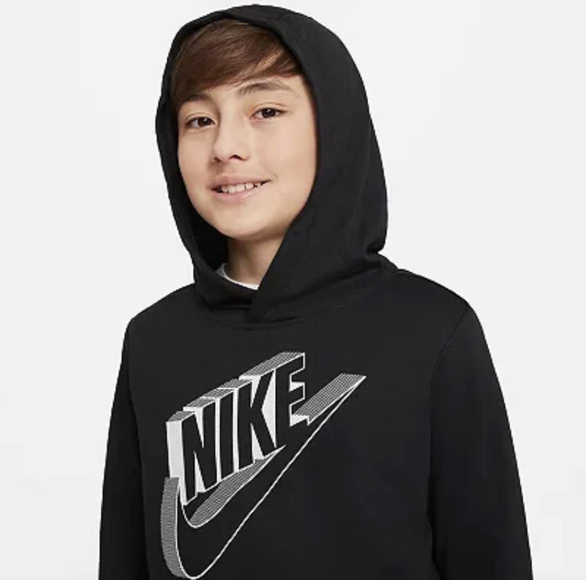 Nike Big Boys Sportswear Hoodie Black-Small