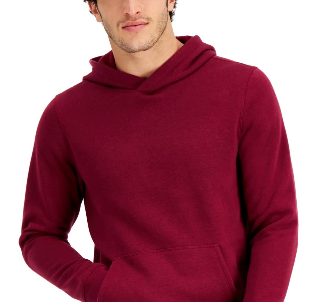 JM Collection ID Ideology Men's Solid Fleece Hoodie Red Size X-Large