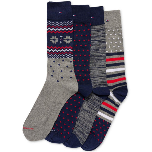 Tommy Hilfiger Mens 4 Pack Holiday Dress Socks
