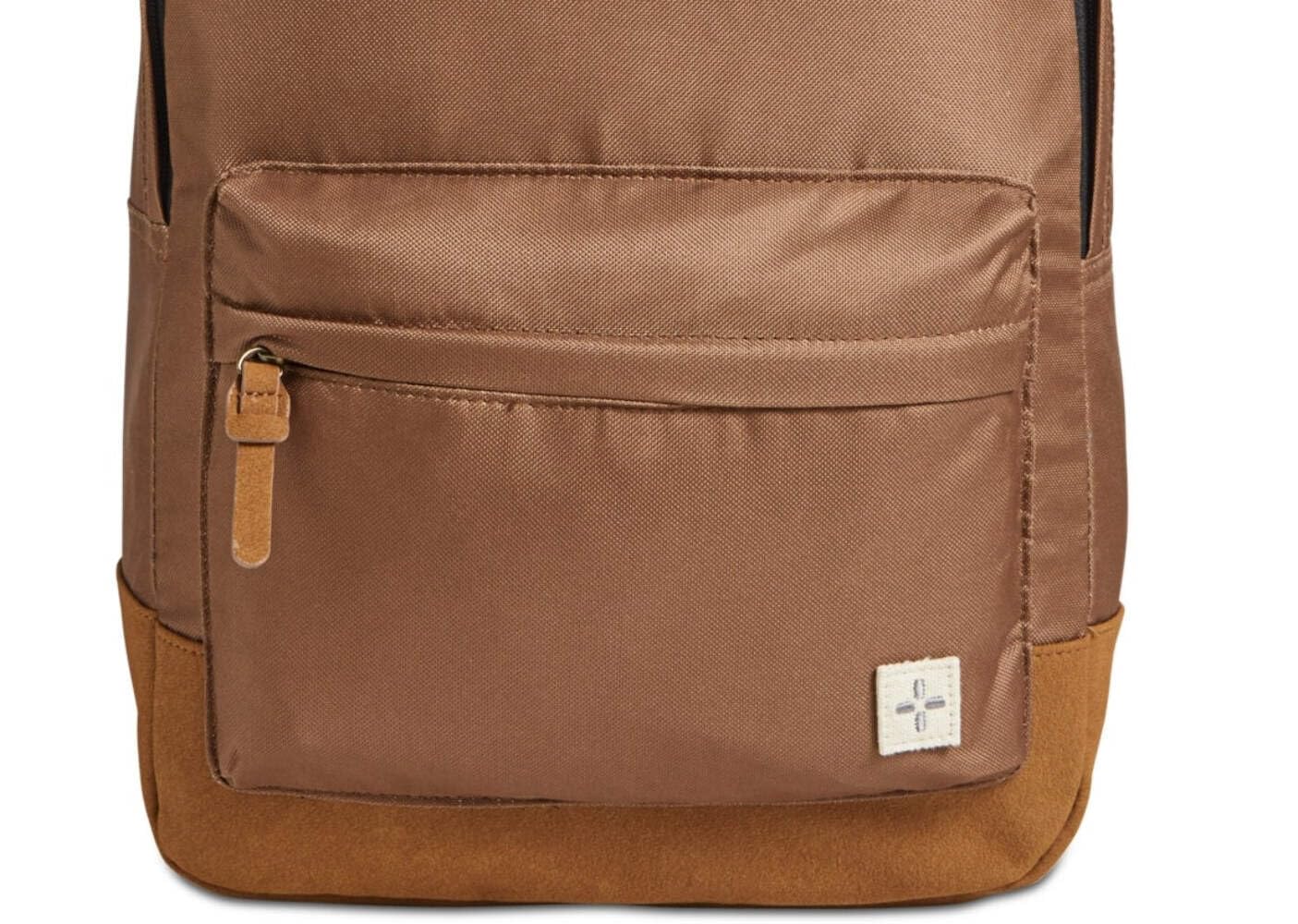 SUN STONE Mens Riley Canvas Colorblocked Backpack Tan O/S