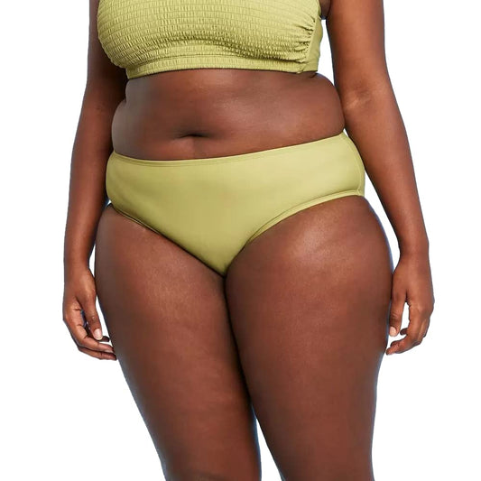 Xhilaration Juniors' Plus Size Hipster Bikini Bottoms - (Olive Green, 20W/22W)