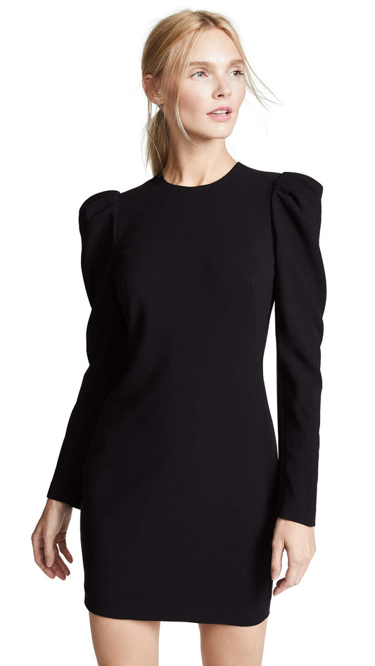 Black Halo Womens Hadley A Line Puff Sleeves Mini Dress Black 4