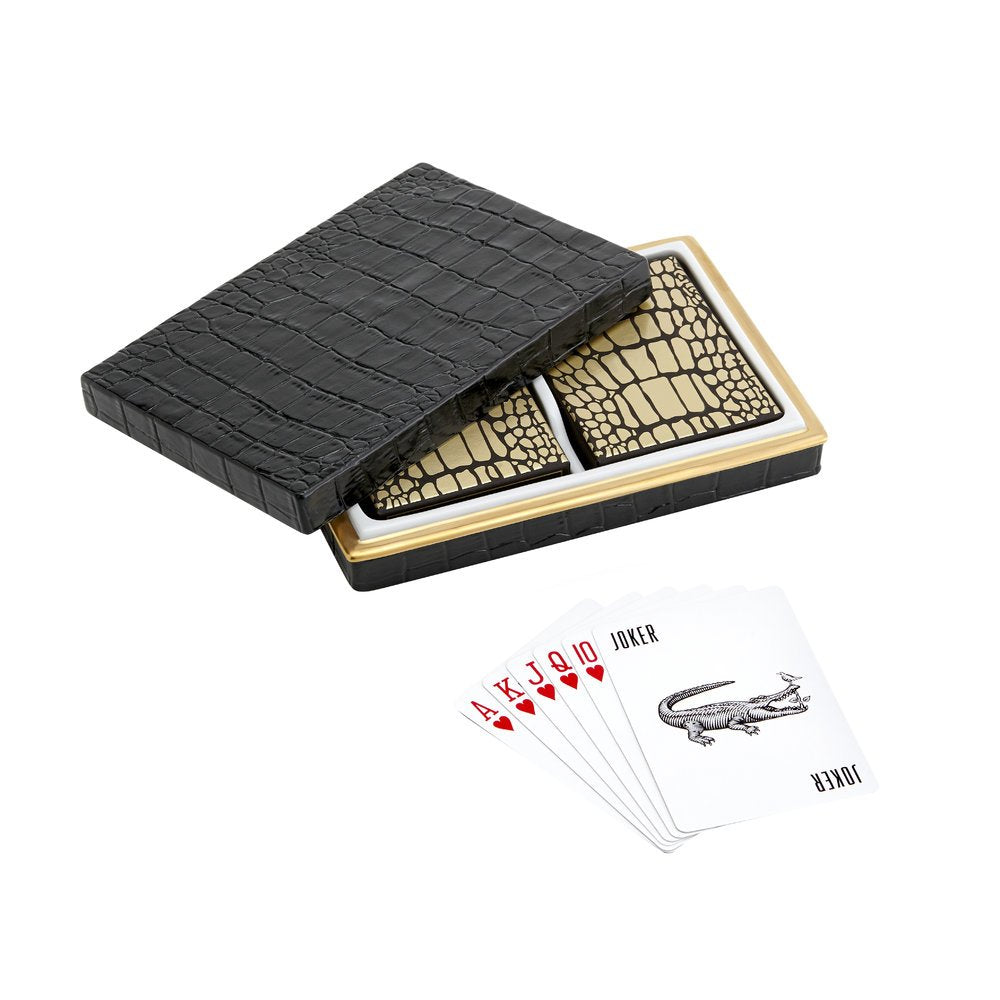 L'Objet Crocodile Box with Playing Cards (2 Decks)