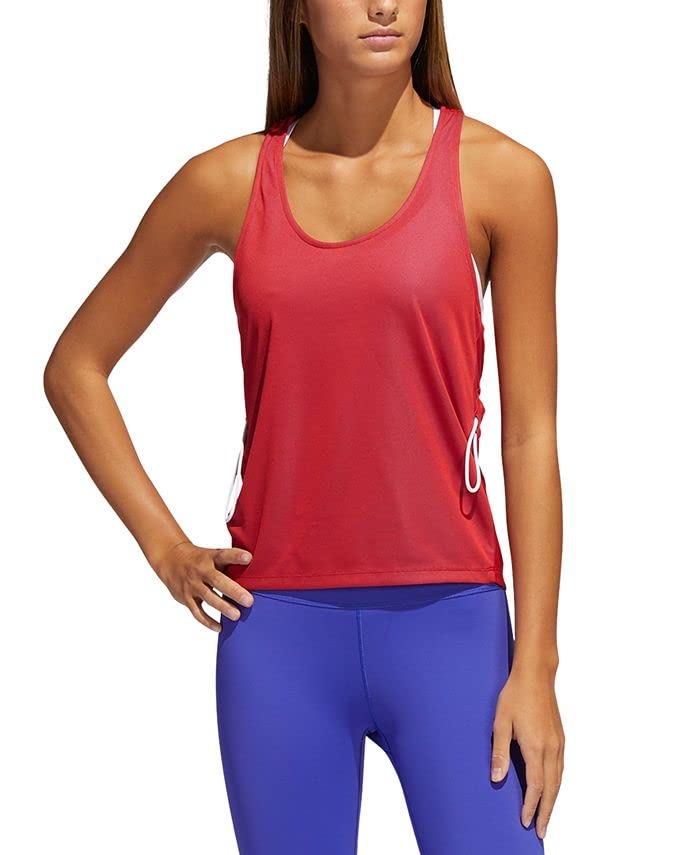 adidas Women's PrimeBlue AEROREADY Racerback Tank Top-L-Grey