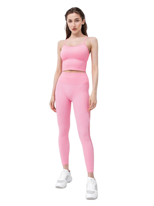 DKNY Women's Ribbed Strappy Longline Low Impact Sports Bra