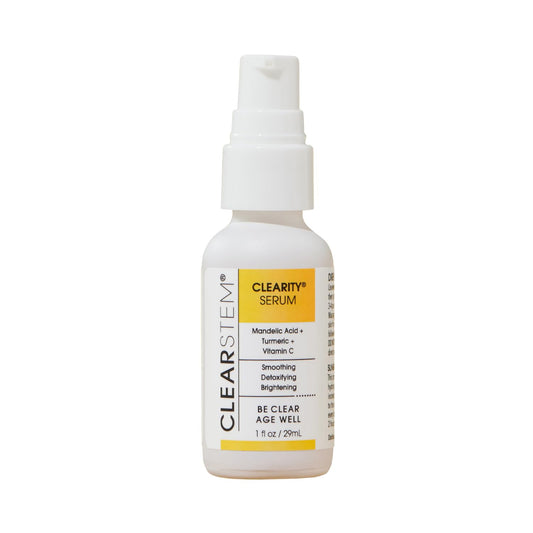 CLEARSTEM - CLEARITY The Blackhead Dissolver Mandelic Acid Serum - Vitamin C, Turmeric, Collagen Boost - All Skin Types - Facial Skin Care Products - Gluten Free, Cruelty Free - 1 fl oz / 29ml