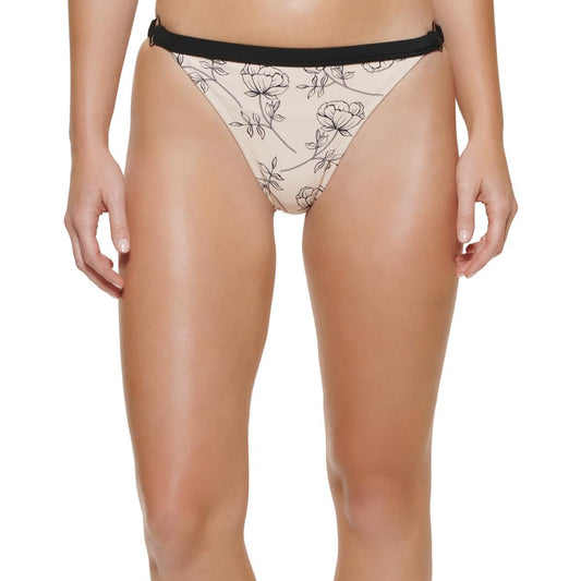 Calvin Klein Womens Floral Print Bikini Swim Bottom Separates Beige XL