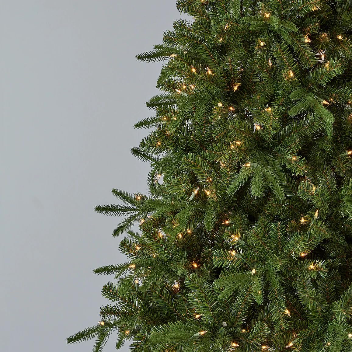 Seasonal LLC Valley Pine Christmas Tree | 7FT | 38" Diameter | Pre-Strung with 350 Warm White LED Lights | Fire-Resistant and Non-allergenic | Energy Efficient and Long-Lasting LED Bulbs
