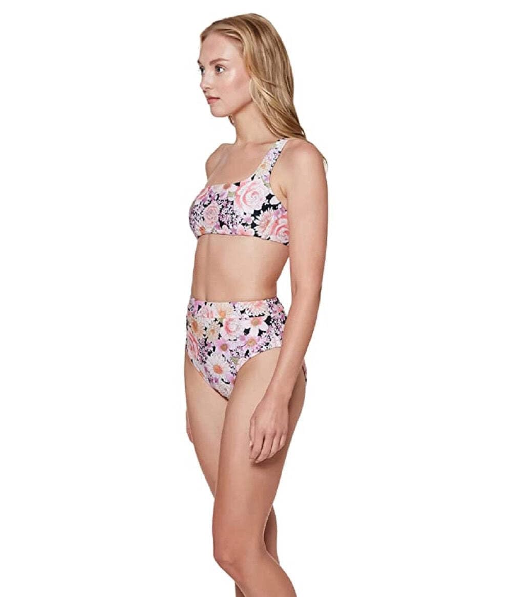 Sanctuary Women's Petal Pusher One Shoulder Bikini Swim Top, PP22107, Multi, S