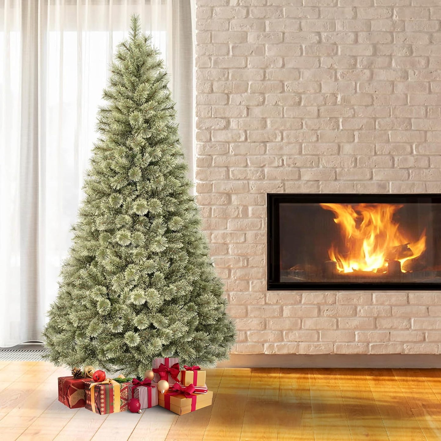 National Tree Company First Traditions Arcadia Pine Cashmere Christmas Tree with Hinged Branches, 7.5 ft