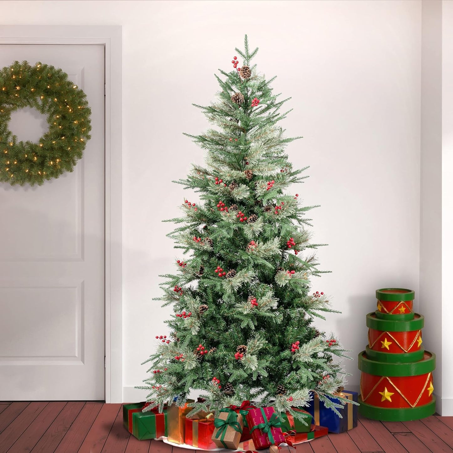 National Tree Company First Traditions Virginia Blue Pine Christmas Tree with Hinged Branches, 6 ft
