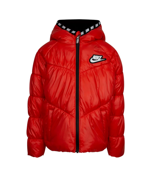 Nike Toddler Girls Chevron Cinched Puffer Jacket 4T Red