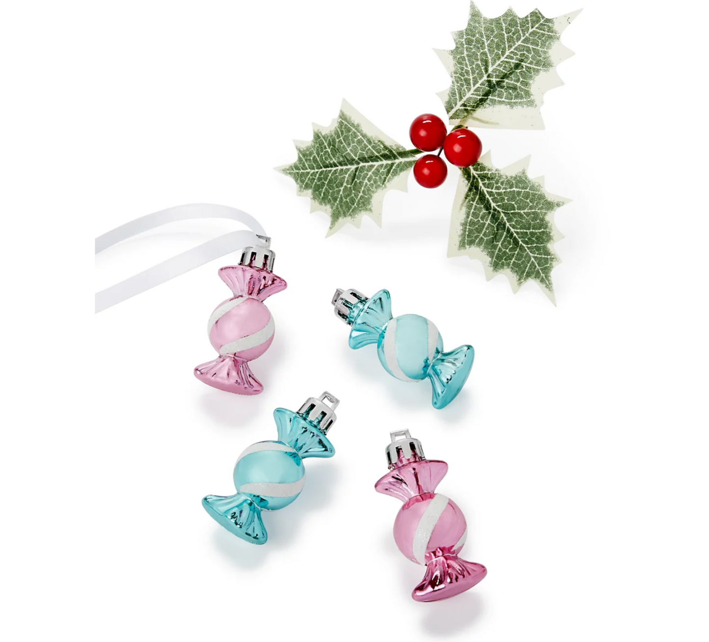 2 Set Holiday Lane 4-Pc. Candy Mini Ornament Set, Created for Macy's