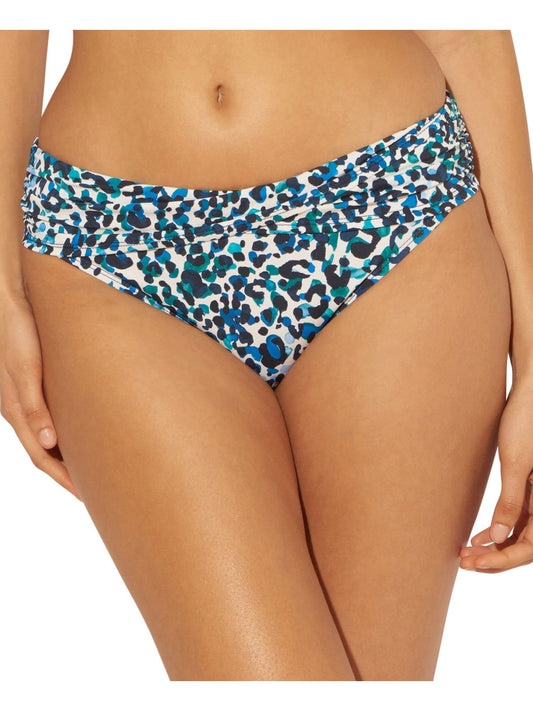 Bleu Rod Beattie Women's Leopard Banded Hipster Bikini Bottom Navy 4