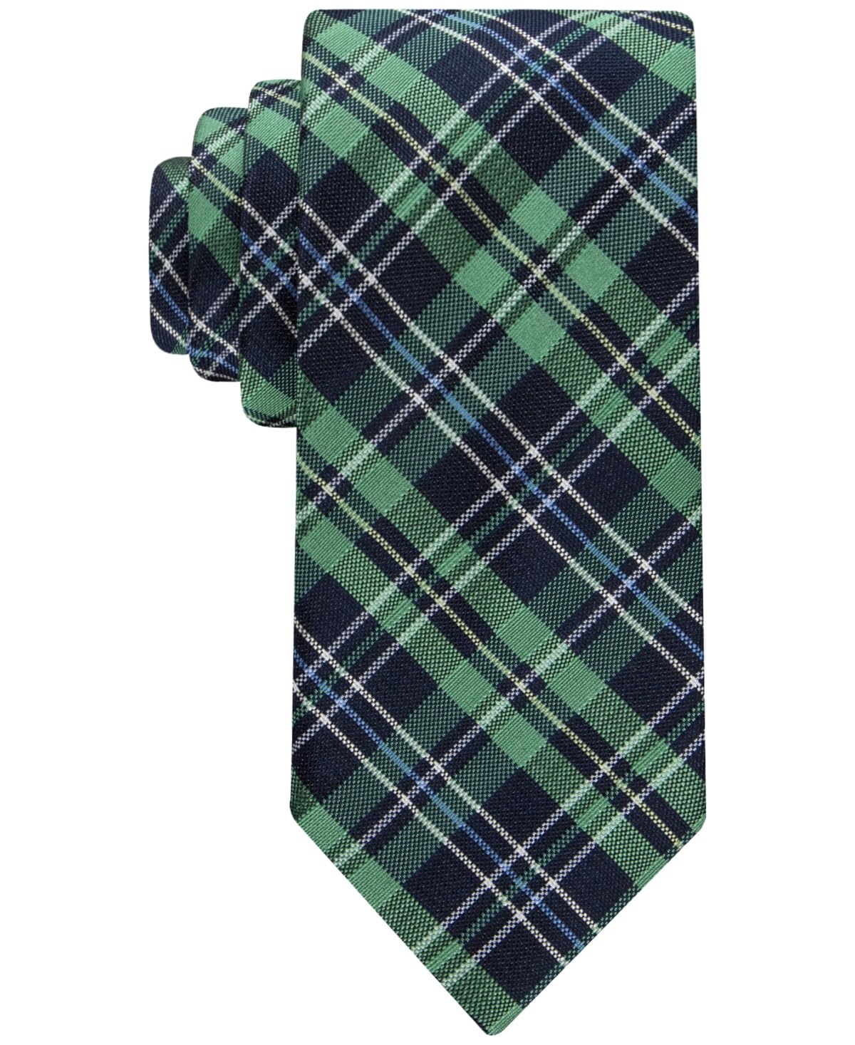 Tommy Hilfiger Men's Classic Plaid Tie Blue Green Necktie
