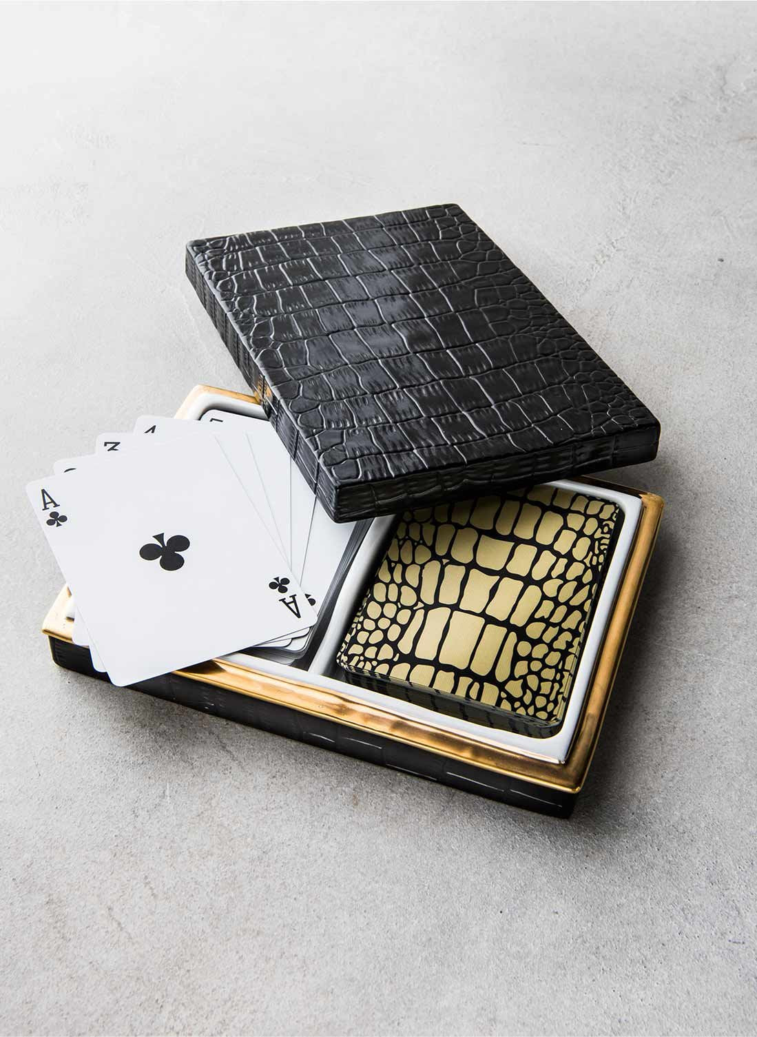 L'Objet Crocodile Box with Playing Cards (2 Decks)