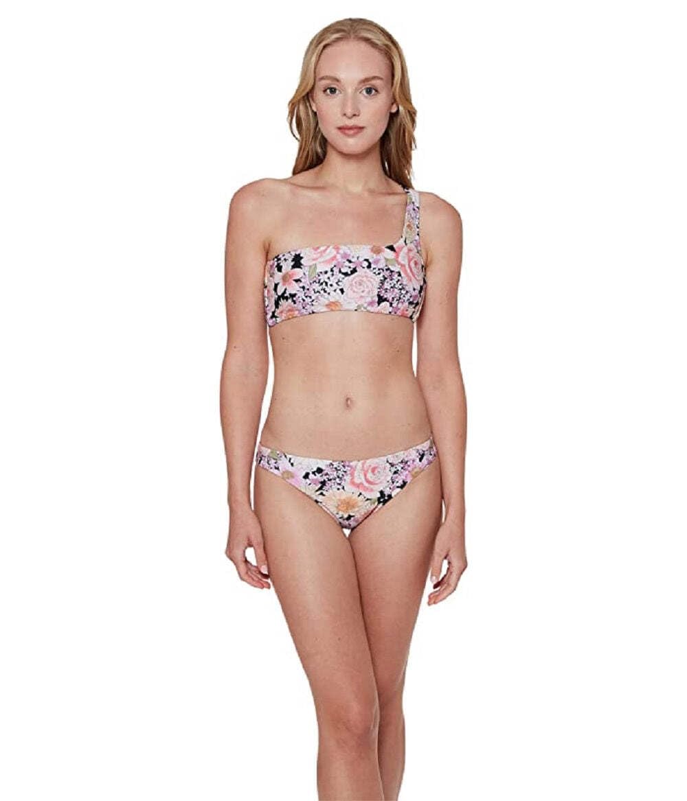 Sanctuary Women's Petal Pusher One Shoulder Bikini Swim Top, PP22107, Multi, S