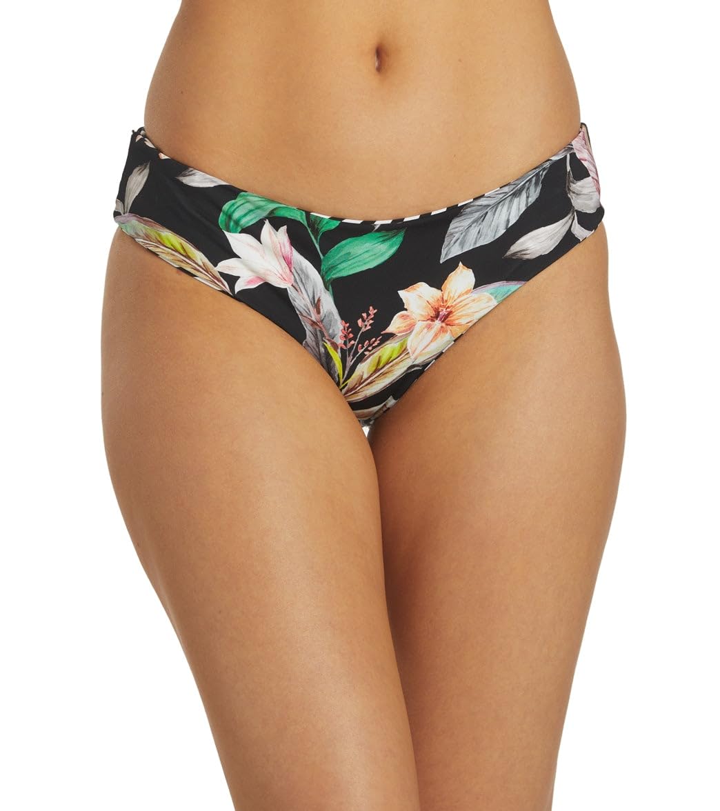 Hurley Flora Reversible Cheeky Hipster Flora Black Stripe XS (US 0-2)